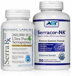 Serracor-NK & Serra-RX 260,000 SU - Scar Tissue Bundle (300 Capsules & 120 Capsules) - Enteric Coated Serrapeptase Proteolytic Systemic Enzyme, Respiratory & Lung Support by Biomedic Labs RX